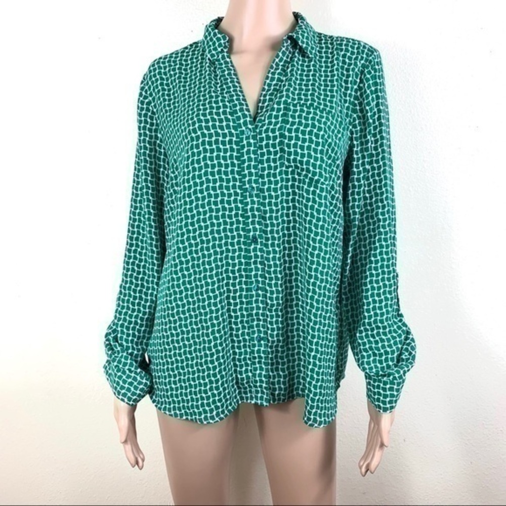 The limited women’s top blouse plaid Green L
